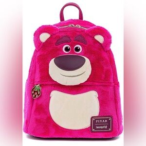 Disney Pixar and Loungefly Pink Lotso Plush Backpack & Headband